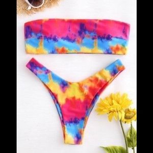Tie dye strapless bikini (Zaful)